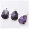 Pendant Necklaces Amethyst Stone Necklace Health Lucky Irregar Crystals Diy Handmade Material Special Jewelry Carshop2006 Carshop2006 Dhrlm