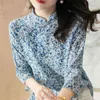 Женщины китайского стиля весна летние шифоновые блузок