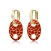 Dangle & Chandelier Punk Red Coffee Bean Earring Women Designer Boho Jewelry Enamel Pig Nose Large Pendants Earing Boucle D Oreille Multicol