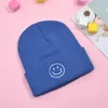 Beanie/Skull Caps Cute Cartoon Smile Crochet Knit Cap Hats Beanie Autumn Solid Warm Skullies Beanies Female Knitted Ladies Girls Winter