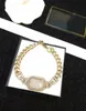 Designer Smycken Kvinnor Pearl Bracelet Jewel-Encrusted Bracelet Gold Armband