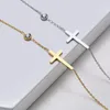 Armreifen Ultra Thin Women Mode Edelstahl Cross Chain Link Bracelet Verstellbare Armbänder christlicher Schmuck