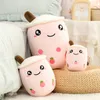 Boisson aux fruits mignon jouet en peluche peluche douce pomme verte rose fraise goût lait thé câlin oreiller boules de tapioca bulle thé coussin 24 cm t1014