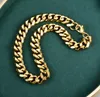 Thick curb chain 15mm wide Necklace blogger punk jewelry gold plated CUBAN 45cm