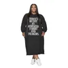 Plus Size Dresses Dress 5XL Hoodies Letter Print Loose Casual Pockets Winter Clothes Maxi For Women Wholesale DropPlus