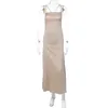 Casual Dresses Zabrina Womens Women's Clothing Roman Silk Backless Solid Vestidos Dress for Going Out Outfit Clubwear Partycasua