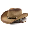 Mężczyźni słomce czapki letnie kobiety szerokie grzbiet jazz czapka unisex pusta oddychana plaża vintage męskie kobiety fedora kapelusz