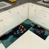 Alfombrilla antideslizante para suelo de cocina, alfombra de celosía azul, felpudo de absorción de tira larga para baño, entrada, balcón, sala de estar, alfombra para el hogar 220401