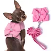 Hundhalsar kopplar litet sele med bly set chihuahua Yorkshire strass prinsessa flicka rosa husdjur promenad krage för valp katt accesso