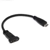 USB 3.1 Type C Man-vrouw Voorpaneelmontage Dataverlengkabel 16 Kern Zwart 20 cm