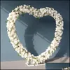 Arrangement de rangée de fleurs en forme de coeur, arc de fond de mariage, ensemble d'accessoires de scène de fête, support de décoration, livraison directe 2021, fournitures d'événements de décoration