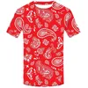 Red Bandana Fashion 3d Print T Shirt Men Hip Hop Streetwear Tshirt Casual Short Sleeve T shirt Tops O neck Outerwear 220610