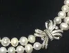ハンドノットネックレスナチュラル7-8mm二重層白い淡水真珠ネックレス2列チョーカー17-18インチ