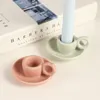 1PC Ceramic Handhold Candlestick Ornaments Photography Home Decoration Jewelry Stand Candle Holder