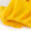 Abiti taglie forti Abito plissettato Donna Sexy Monospalla Ruffles Manica corta Grandi taglie Giallo Evening Party Elegante 2022 SummerPlus