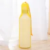 Botella de agua para perros de 500ml, botella de agua portátil de plástico para mascotas, cuenco alimentador de agua potable para viajes al aire libre, plegable