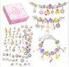 Multi Beads Charms DIY Jewelry Bracelet Happy Children Unicorn Love Heart bracelets Girl Student gift
