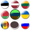 Aimant de réfrigérateur en verre de 30 mm Aimants de réfrigérateur lumineux Flags Estonie Lattonie Lituanie Bélarus Russie Ukraine Moldavie