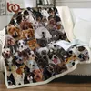 Ropa de camaOutlet Mantas para perros 3D para cama Pet Husky Bulldog Sherpa Manta Animal Brown Koce KidsBedding Manta peluda 150x200cm 201112