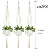 Cintres de plantes en macramé faits à la main corde de coton naturel pour jardinière suspendue balcon décoration murale fournitures de jardin à la maison