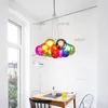 Modern Mouth Blown Glass Pendant Lamp Colorful Bubble Suspension Light Hotel Shop Kids Nursery Multi Colors Hanging Lighting