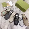 Designer Mens tofflor Flat Mules Leather Slides Casual Shoes Loafers Fashion Stands Print Leather Slides Flip Flops Top Quality Big Size 39-48 No381