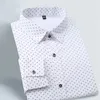 Autumn Fashion Brand Men Clothes Slim Fit Long Sleeve Shirt Polka Dot Casual Social Plus Size M-5XL 220323