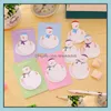 ملاحظات Notepads Office School Secorros الأعمال الصناعية بالجملة- 4 PCS Lytwtws الكورية اللزجة اللطيفة Kawaii Snowman Post Notepad Filofax