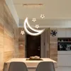 Pendant Lamps Dining Room Lamp Modern Minimalist Creative Super Bright Nordic Five-head Table Star Moon Led HalPendant