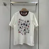 2022 women loose tee designer tops crew neck lovelight cotton t-shirt with print girls short brand milan runway embroidery designer crop top high end pullover shirts