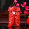 Enveloppe cadeau de la broderie de style chinois Design enveloppe rouge Brocade Tissu de l'argent Luck