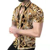 メンズドレスシャツ夏のメンズプリントハワイアンカジュアル2022ブランドストリートウェアカーディガン服半シャツ人