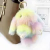 New color plush rabbit doll keychain pendant girl bag car interior alloy hanging ring jewelry children plush small gift AA220318