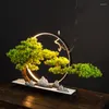 Fiori decorativi Ghirlande Home Dector Simulato Benvenuto Pino Bonsai Decorazione da tavolo Bruciatore di incenso Ornamenti Albero finto Rocaille in vaso