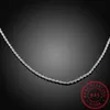 Chains 16-24INCHES Beautiful Fashion Elegant 925 Sterling Silver Women Men 2MM Chain Cute Rope Necklace Can For PendantChains