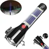 Flashlights Torches Car Solar LED Emergency Light Safety Hammer Recharging Outdoors Compass Survival Tool For Travel Camping