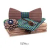 Bow Ties Sitonjwly Wood Bowtie Handkerchief Brooches Cufflinks Tie Clips Set For Men Suit Wooden Butterflies Bowknots GiftsBow Emel22