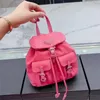 Cały Mini Classic Canvas Plecak Parachute Fabric Waterproof Nylon Rucksack School Travel Nowe kobiety torby Mody Projektantki 319B