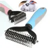 1PCS PET COMP مزدوج فرشاة إزالة الشعر على الوجهين Cat Universal Knot Combs Fur Chrimming Dog Grooming Tool Deseshedding Pet Supplies