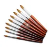 Nails Brush Red Wood Handle Superior Quality Classical Design Kolinsky Acrylic Nail Brushes Art With Different Sizes