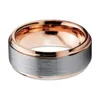 Wedding Rings Unisex Rose Gold 8mm roestvrijstalen banden oppervlakte geborstelde ring voor heren dames verlovingsfeestje juwelenwedding