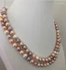 Kettingen Twee strengen 9-10 mm Zuidzee Ronde Multicolor Pearl ketting 18 "-19" ketens