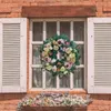 Dekoracyjne kwiaty wieńce frontowe wieniec okrągły jedwabisty sztuczny wzór w kwiatowym wystroju domu na okno Świąteczny festiwal 15 cali