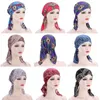 Scarves Muslim Women Soft Stretch Turban Hat PreTied Head Scarf Printed Ladiess Cotton Cancer Chemo Cap Inner Hijabs Hair Accesso6719493