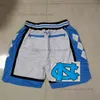 North Carolina Retro basketballshorts bara Don 2021-22 City Reward Version Wear Sport Pant med Pocket Zipper Sweatpants Hip Pop