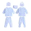 Kleidung Sets 7 stücke Geboren Baby Kleidung 0-3M Sommer Cartoon Druck Mädchen Geschenk Set Baumwolle Jungen Frühling kid OutfitKleidung