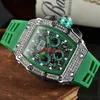 Ny titta på mäns fritidskvinna Diamond Watches Steel Case Silicone Quartz Wristwatch Male Relogio Masculino Factory Sales