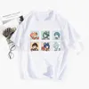 남자 티셔츠 게임 그래픽 힙합 Zhong Li Genshin Impact Men Print Harajuku Summer Tshirts 캐주얼 둥근 목 짧은 슬리브 상단 티 셔츠