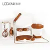 Lockink 2021 Gloednieuwe Bdsm Bondage Hoofdsteunen Flirt Sexy Speelgoed Innovatieve Lederen Kit Ratel Gesp Handboeien Hogtie