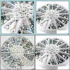 Decorazioni per nail art Salone Bellezza per la salute Punte per ruote fai-da-te Crystal Glitter Strass Decorazione per unghie 3D Bianco Ab Colore Diamante acrilico Dril